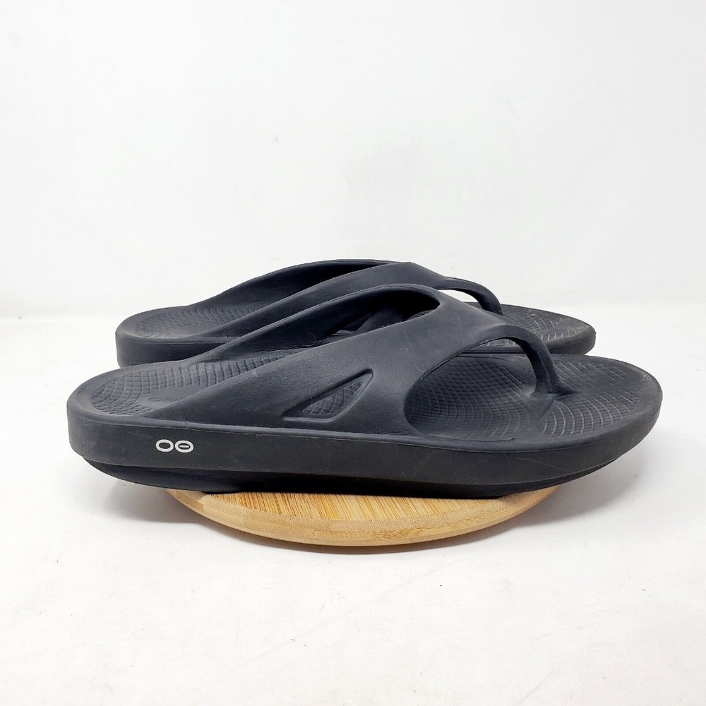 Oofos Ooriginal Men 14 Black Thong Flip Flop Recovery Sport Slip-On Shoe